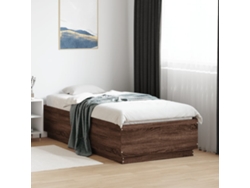 Estructura De Cama Madera De Ingeniería Roble Marrón 75x190 Cm