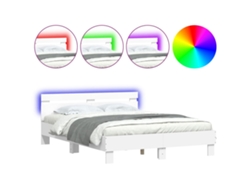 Maison Exclusive - Estructura De Cama Con Cabecero Y Luces Led Blanco 150x200 Cm