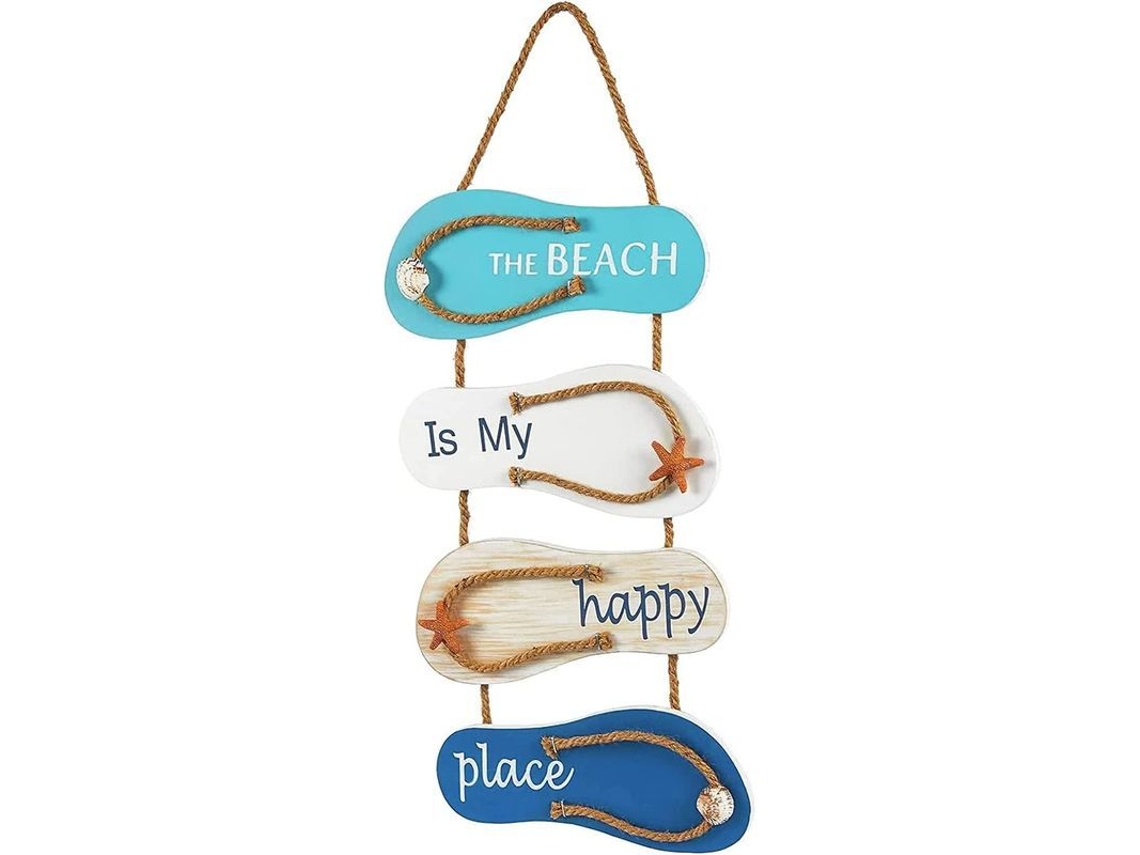Decoración de pared con chanclas de estilo playero, perfecta para el salón y el dormitorio.
