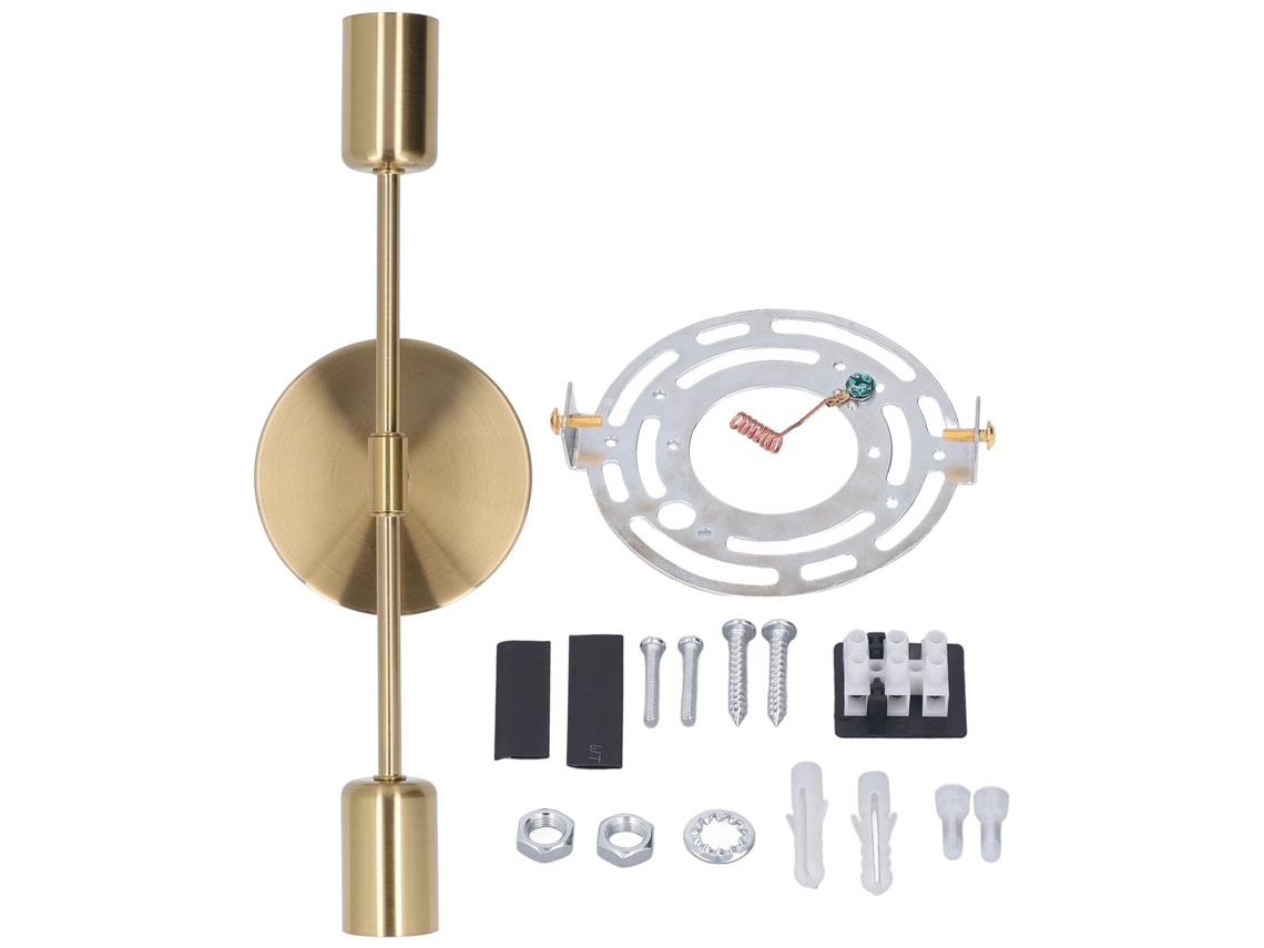 Aplique De Pared Doble De Acero Inoxidable Antiguo Con Base E27/e26 Para Sala De Estar Y Baño, Color Dorado, 85-265v.