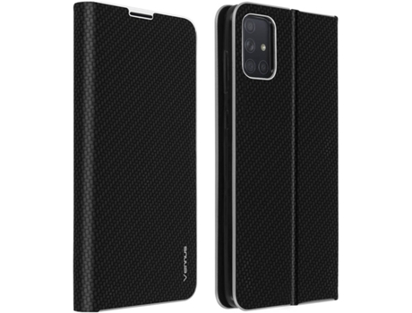 Funda Samsung Galaxy A71 AVIZAR FOLIO-CARB-BK-A71 Negro