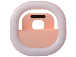Anillo De Luz Led Rosa Para Selfies Con Modos De Iluminación Ajustables.