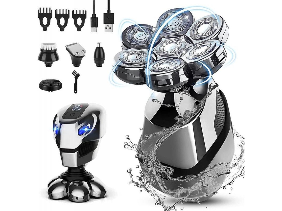 Afeitadora Eléctrica Inalámbrica 5 En 1 Con Led, Resistente Al Agua Ipx7, Rotación 5d, Ycc