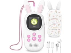 Reproductor De Música Y Mp3 Con Diseño De Conejito Adorable, Con Bluetooth, Reproductor Mp4 Con Altavoz, Radio Fm, Alarma, Podómetro Y Cronómetro. Admite Hasta 128 Gb.