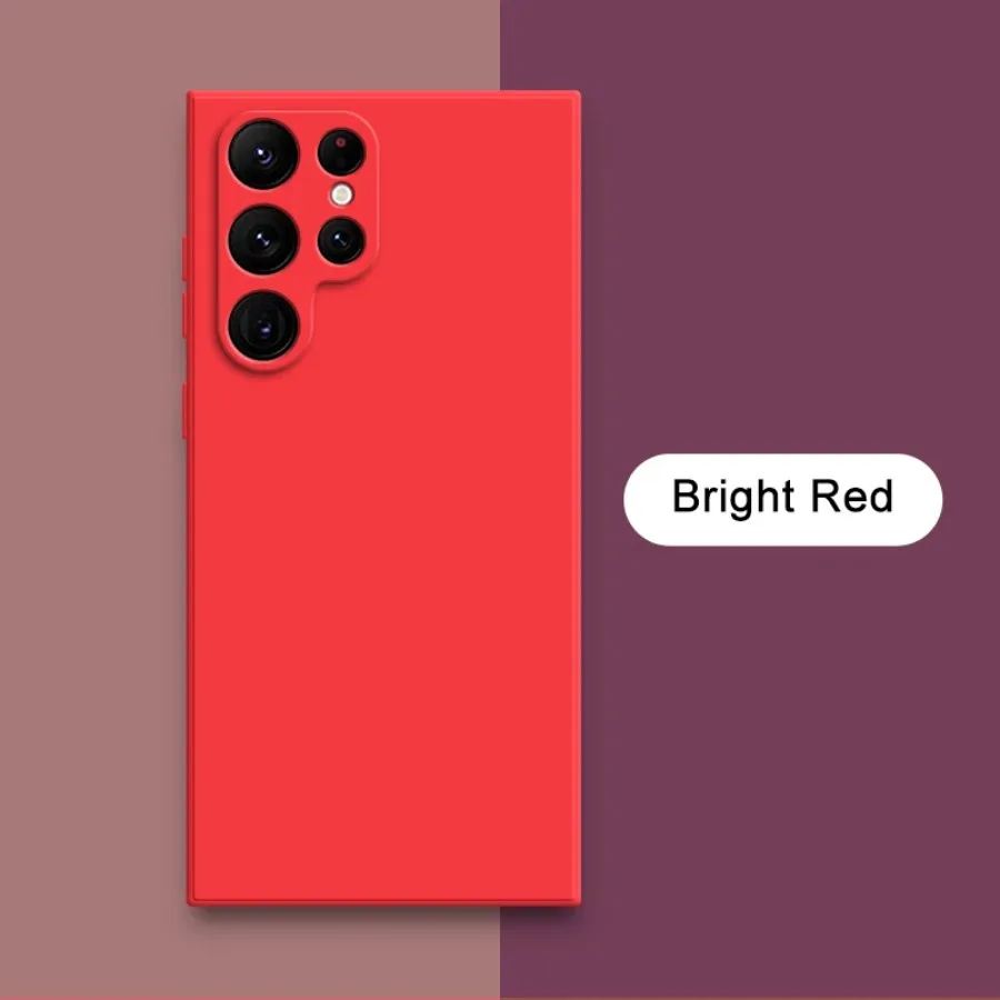 (samsung S21 Fe, Rojo) Funda De Silicona Líquida Para Teléfono Samsung, Cubierta De Tela Suave