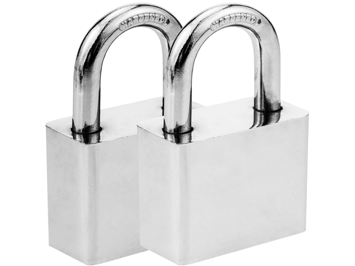 Paquete De 2 Candados De Seguridad De Acero De 50 Mm PRIMEMATIK.COM