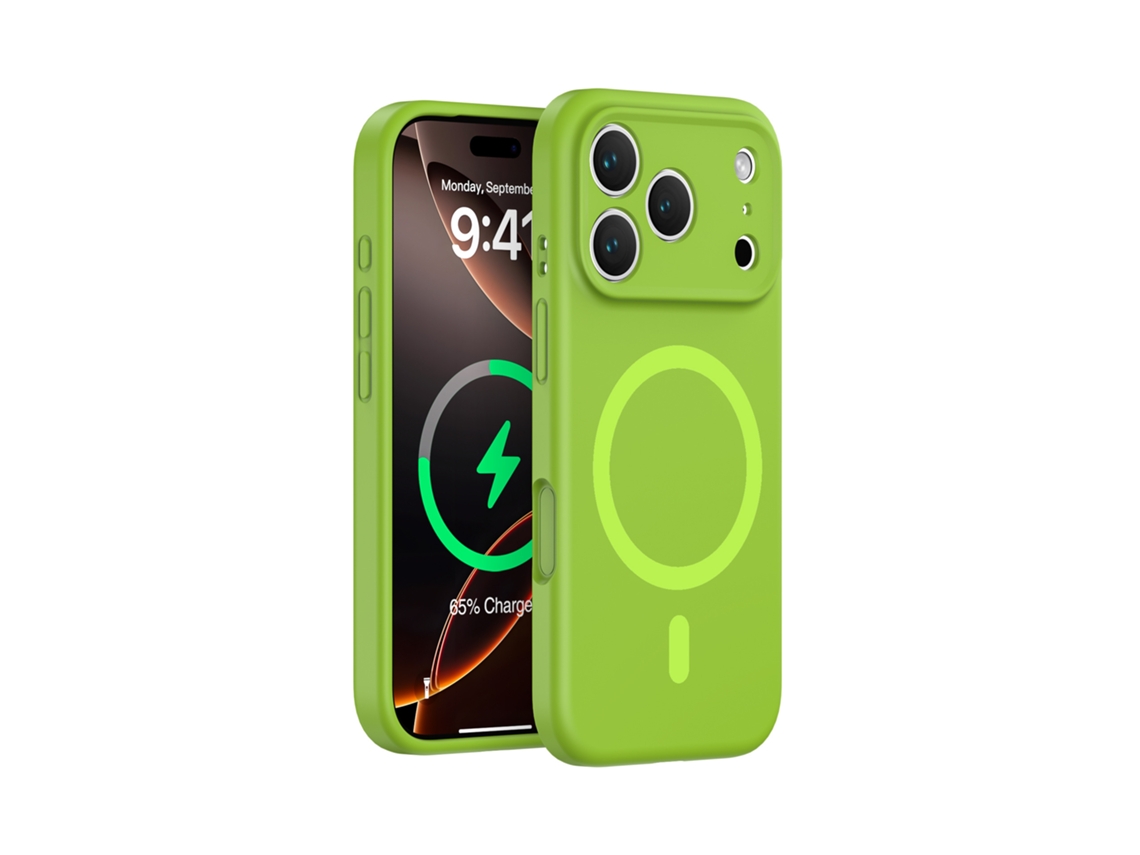 (amarillo Verdoso, Iphone 17) Funda De Silicona Líquida Para Iphone, Fuerte Fijación Magnética, Protección De Cobertura Total, Diseño Sencillo.
