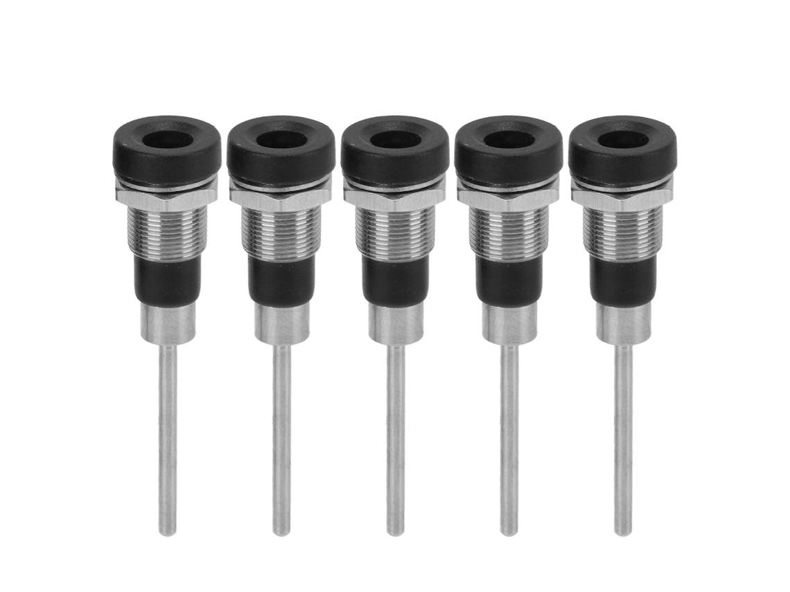 Kit De 5 Conectores Banana De 4 Mm, Terminales De Latón Galvanizado Niquelado J.40013 Para Equipos De Prueba Electrónicos.
