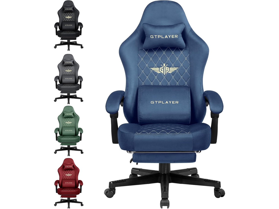 Silla GTPLAYER Gaming de Tela Silla de Oficina Ergonómica Silla para PC, Capacidad de Carga de 150 Kg,Azul