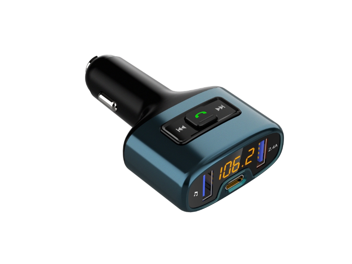 Transmisor FM Bluetooth Yizhood C52s 5 en 1 QC3.0 con navegación, color negro