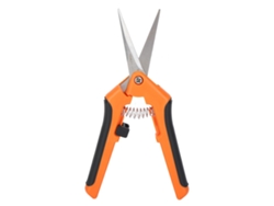 Tijeras de podar de acero inoxidable con resorte y bloqueo lateral automático, color naranja | Sin marca