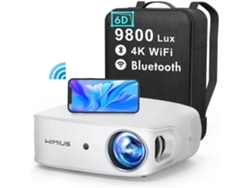Proyector Bluetooth Wifi 5G Full Hd 1080p, 9800 lúmenes Proyector Wimius 4k Compatible con corrección trapezoidal automática 6d con 4 SSS