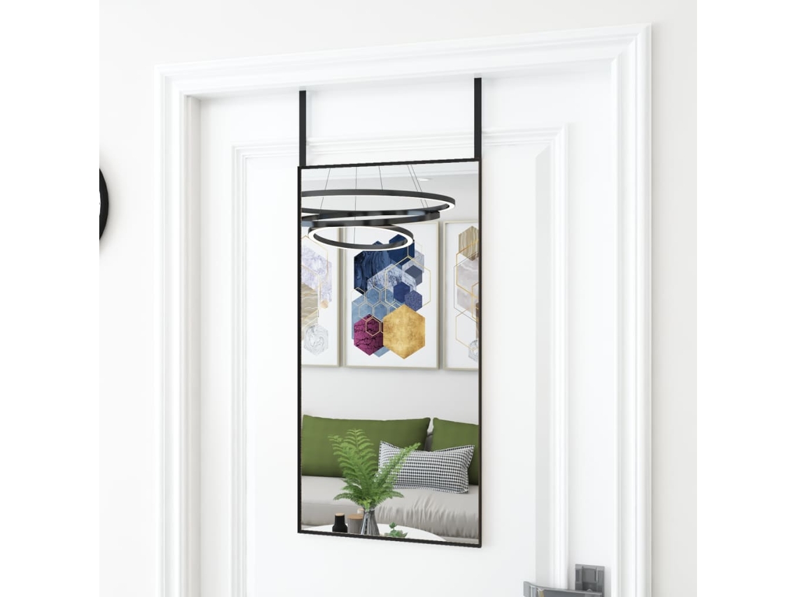 Espejo de Puerta 40 x 80 cm Cristal y Aluminio Negro