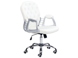 Silla de oficina BELIANI Princess de Piel sintética Blanco 60x60x108