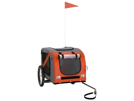 Remolque bicicleta para perros hierro tela Oxford naranja negro VIDAXL