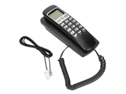 Teléfono De Pared Con Cable, Pantalla Lcd, Calendario, Identificador De Llamadas Y Botones Para El Hogar/oficina - Negro