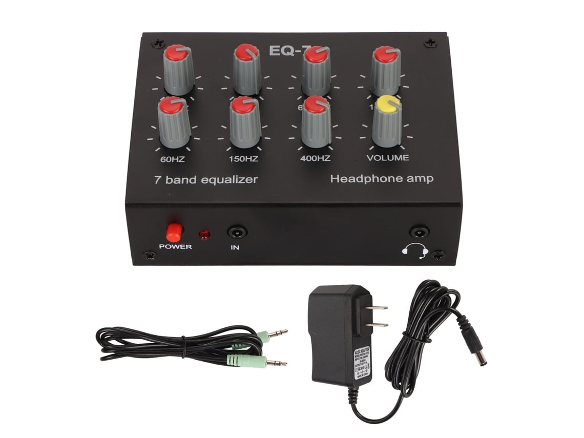 Ecualizador Para Coche De 7 Bandas Con Entrada/salida Rca, Volumen Ajustable Y Amplificador De Auriculares.