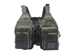 Chaleco De Pesca Con 8 Bolsillos, Tiras Reflectantes, Malla, Tela Oxford Ajustable, Equipo De Pesca, Verde Oliva
