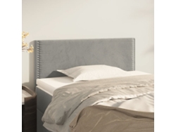Cabecero De Terciopelo Gris Claro 90x5x78/88 Cm