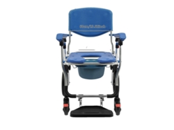 Silla de baño plegable para camping, diseño multifuncional, fácil de montar, color azul