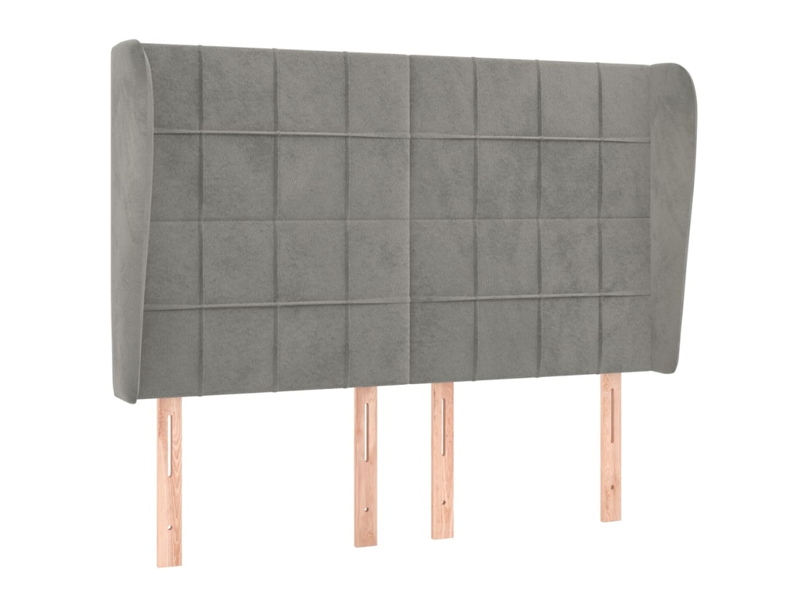 Maison Exclusive - Cabecero Con Orejas De Terciopelo Gris Claro 147x23x118/128 Cm