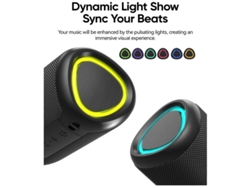 Altavoz Bluetooth portátil con luces Sonido potente y nítido IPX5 Resistente al agua Reproducción durante todo el día Entrada de tarjeta auxiliar Yizhood