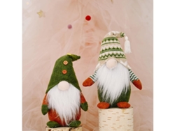 Conjunto De 2 Adornos Navideños De Peluche Con La Imagen De Papá Noel Y Sus Elfos, Tejidos, Ergonómicos, Para Uso Diario.