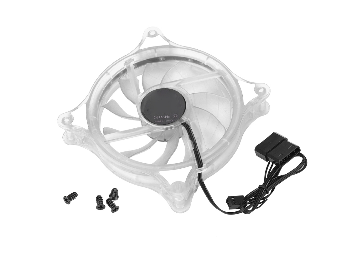 Fan-l17 Mini 120mm Led Halo Ventilador De Enfriamiento Silencioso Refrigerador De Ordenador Blanco