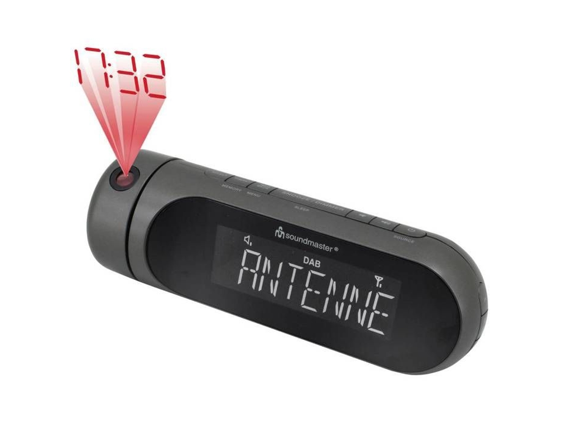 Radio despertador Soundmaster Ur6700an negro con radio FM y DAB