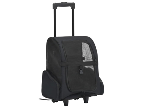 vidaXL Carrito trolley plegable multiusos para mascotas negro