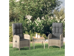 Conjunto de muebles de jardín con cojines, mimbre gris PE, Dkd Home Decor