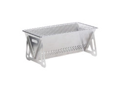 Mini parrilla plegable de acero inoxidable con rejilla cromada, 28 x 16 x 12 cm Wellhome