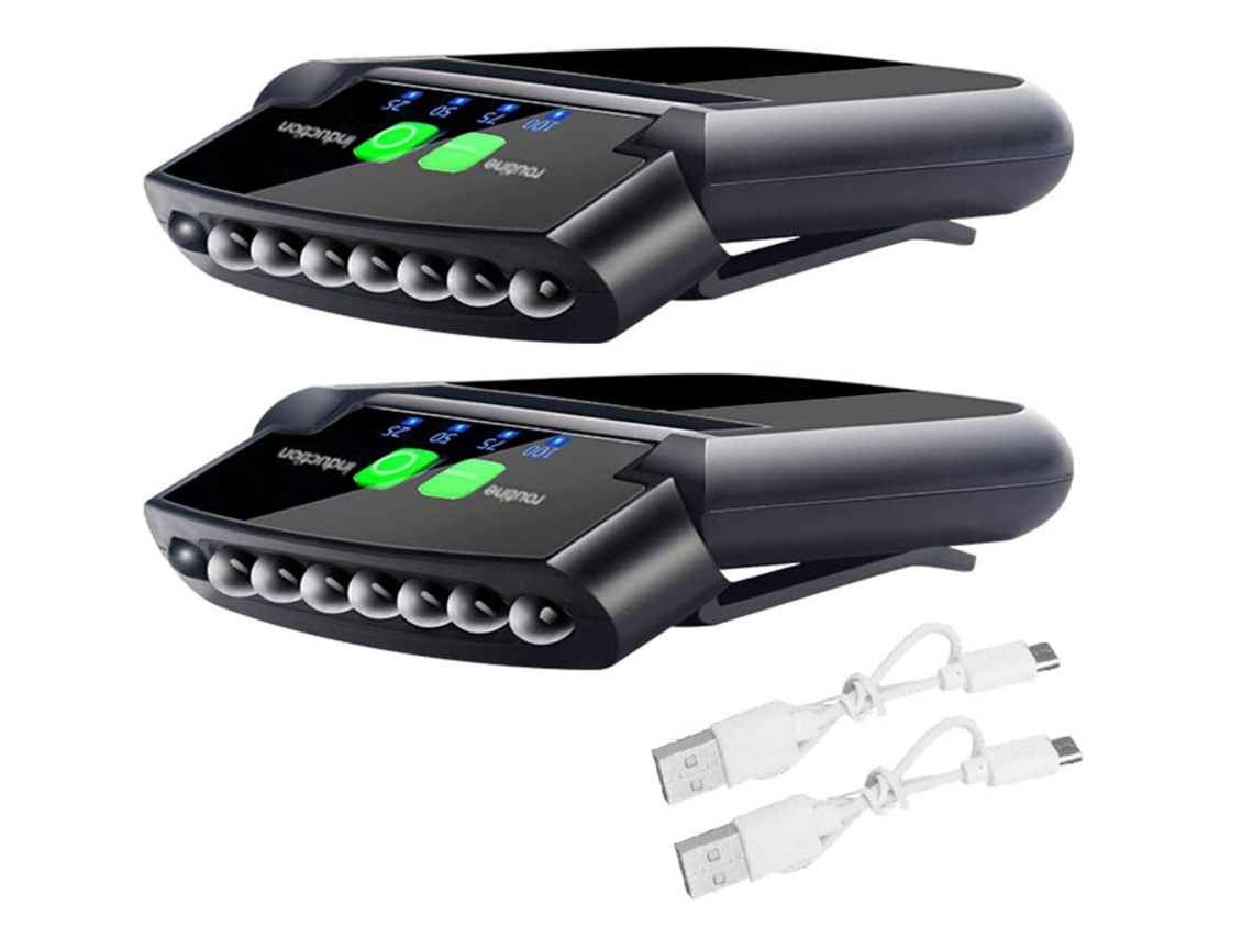2 Piezas De Luces Led Con Clip En La Tapa, Recargable Por Usb, Con Clip Para Linterna, Ultrabrillante, Para Pesca, Camping, Trabajo Manual (negro)