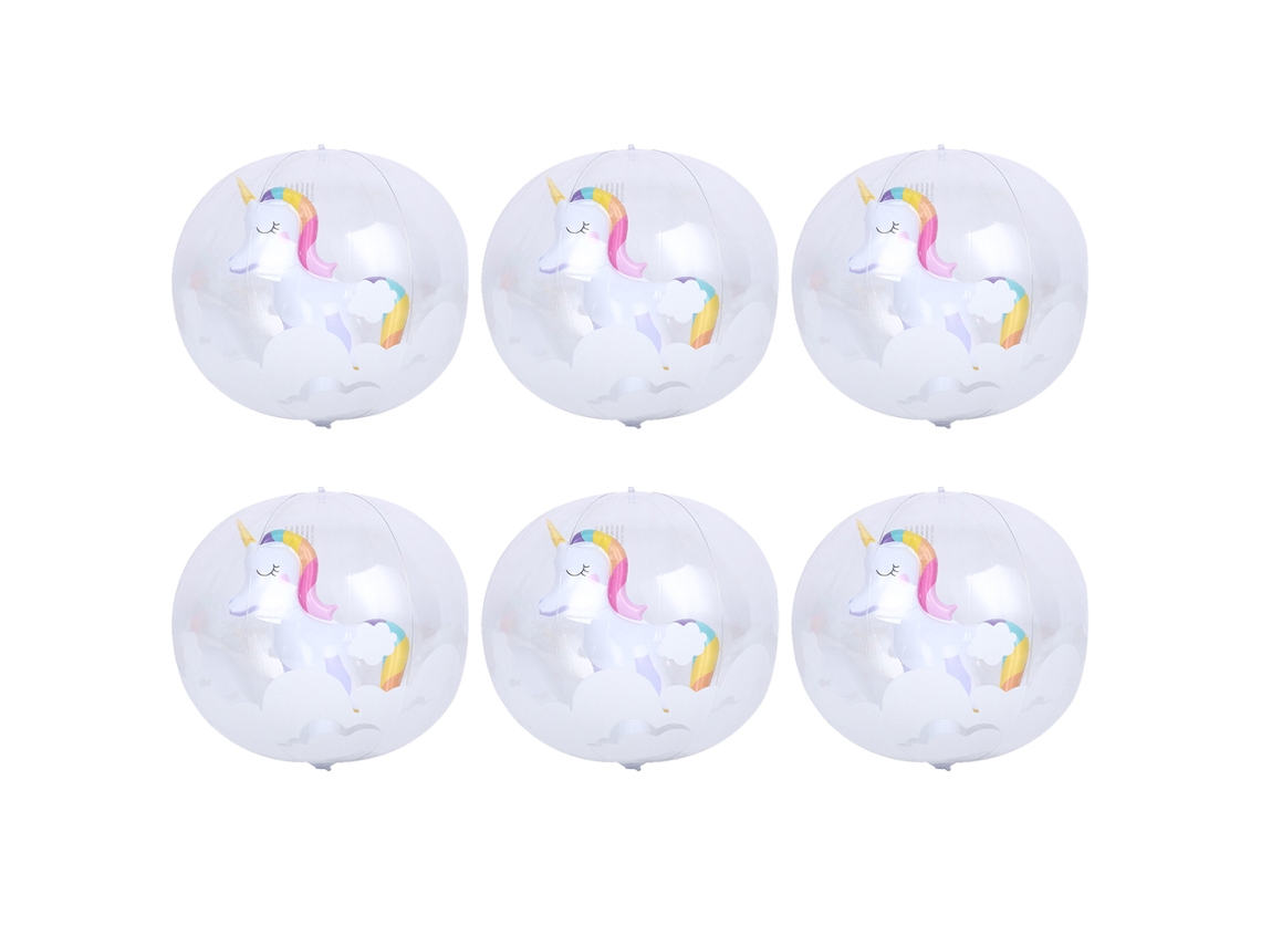 Pelotas de playa inflables 3D con temática de cangrejo, flamenco y unicornio, juguetes de piscina para fiestas de cumpleaños de verano.