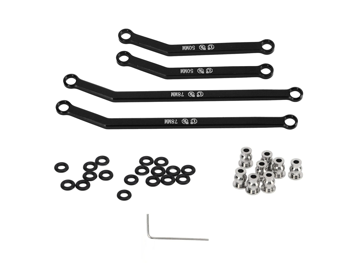 Juego de enlace inferior de aleación de aluminio RC para Axial SCX24 1/24 Negro