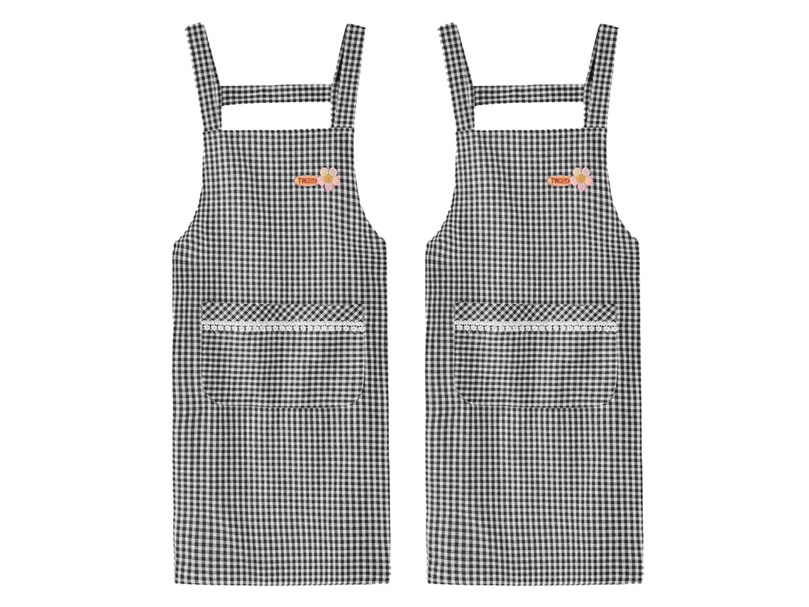 2 Piezas De Delantal De Algodón Nuevo Estilo Transpirable Y Resistente Manga Corta Cintura Ropa De Trabajo Para Adultos Cocina