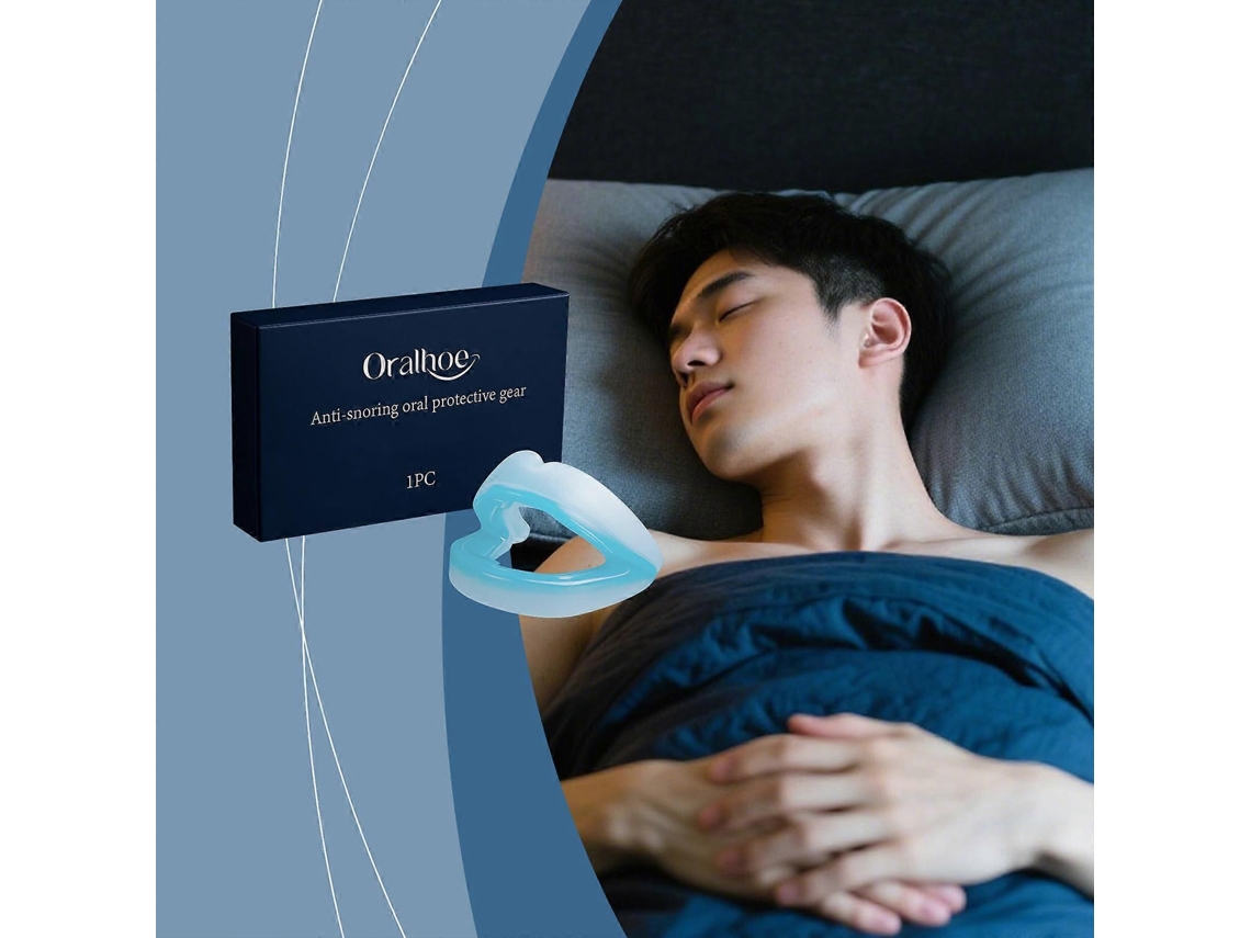 Los aparatos de ortodoncia Oralhoe Sleep Care reducen suavemente los ronquidos durante el sueño nocturno. Los protectores dentales protegen el aparato.