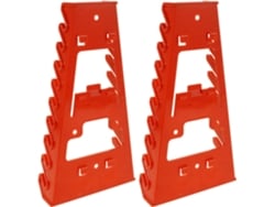 Conjunto De 2 Suportes De Ferramentas De Parede Em Plástico Vermelho Para Painéis Perfurados.