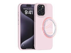 (rosa (magnético), Iphone 15) Funda Para Iphone, Silicona Líquida, Magnética.