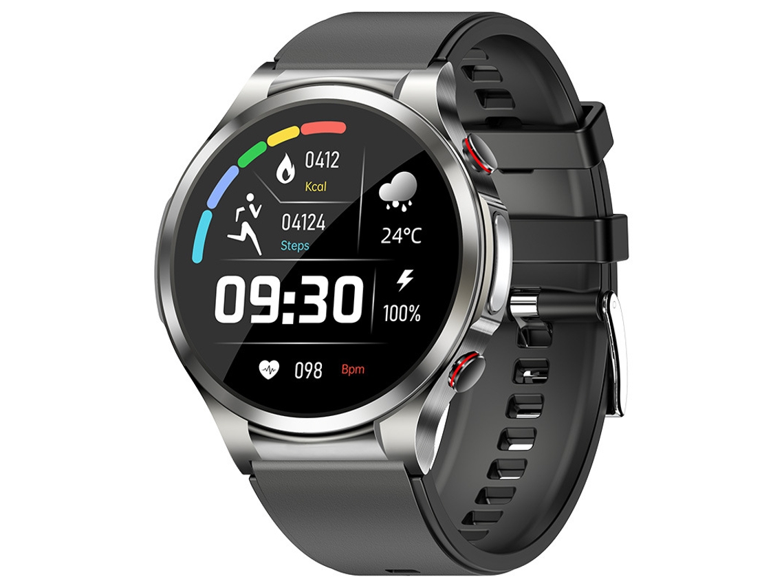 Reloj inteligente multifuncional, pantalla de 1,32 pulgadas, IP67 a prueba de agua y polvo, plateado Bestvite