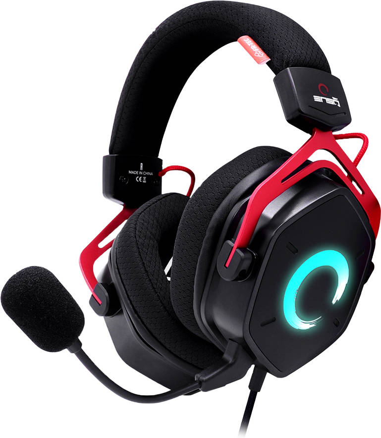 Auriculares Gaming FRTEC Enso (Con micrófono - Negro y Rojo)