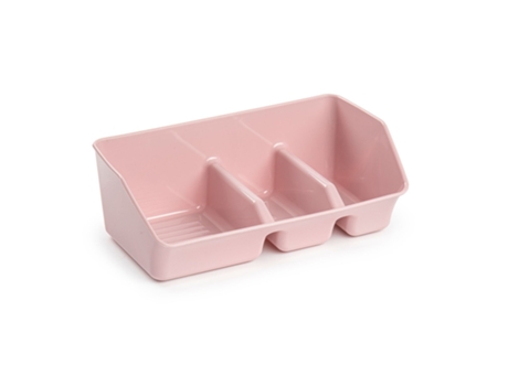 PLASTIC FORTE Juego de 2 Estropajeros de Cocina Con 3 Compartimentos Rosa