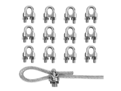 12 Abrazaderas De Cable De Acero Galvanizado Con Perno En U M3, Tipo Silla De Montar De Alta Resistencia.