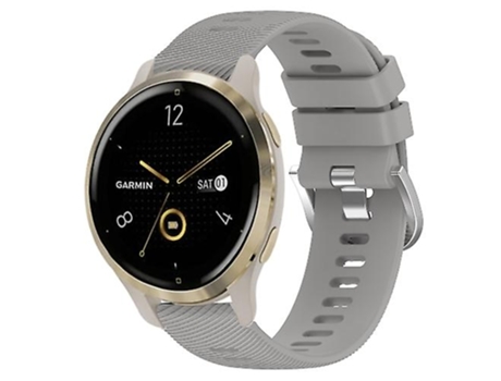 Correa De Reloj Inteligente Para Garmin Venu 2S 18 Mm Correa De Reloj De Silicona De Color Sólido Gris VENISYMLIS