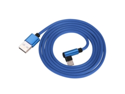 Cable De Datos De Carga De Codo Type-c Para Iphone 5s/6s/7 Plus Línea De Alimentación 2a Azul