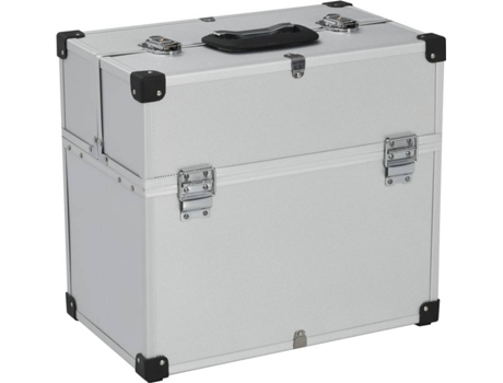 vidaXL Caja de herramientas aluminio plateado 38x22,5x34 cm