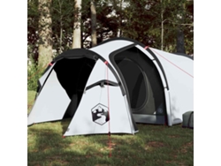 Tienda de campaña tipo túnel blanca opaca e impermeable para 3 personas.