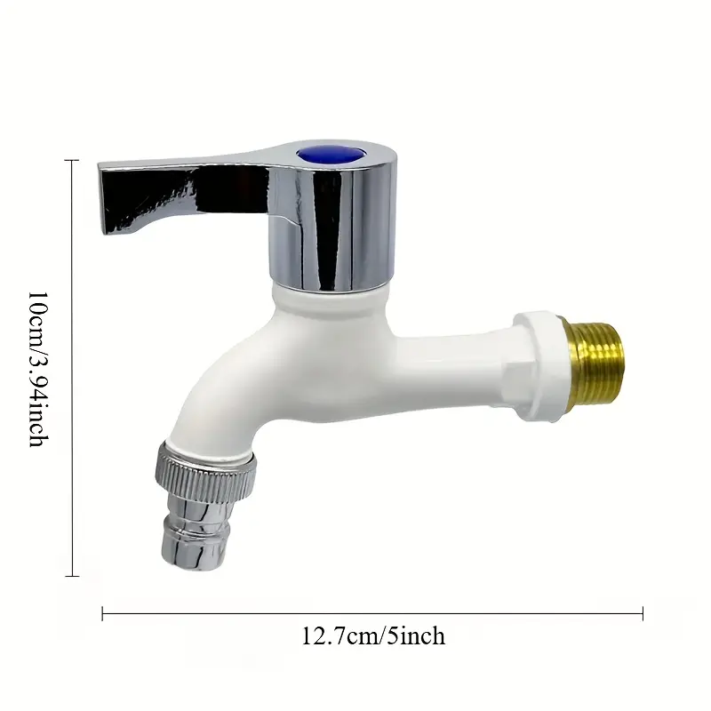 El grifo externo G1/2 es perfecto para lavadoras, fregonas y piscinas. Blanco Siurn