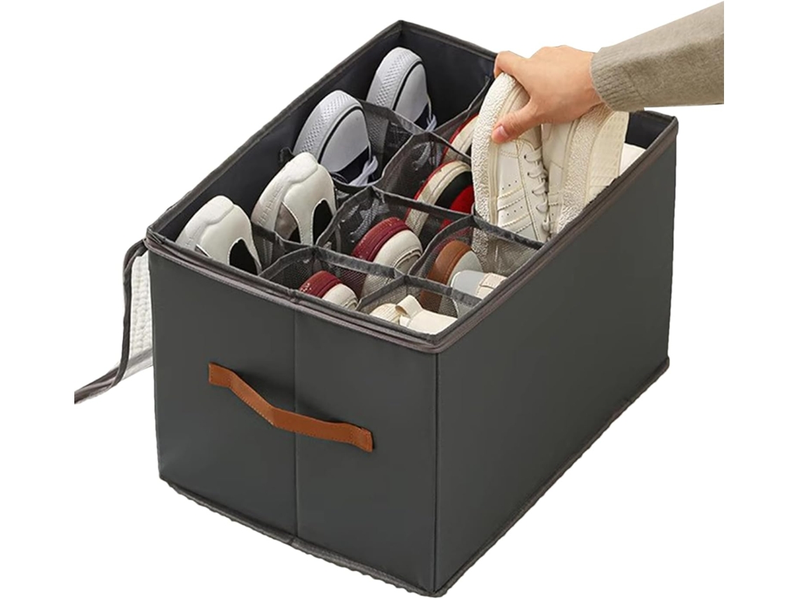 Organizador Zapatos Armario Estante Plegable Tacones Almacenamiento Divisores Ajustables Transparente Estar