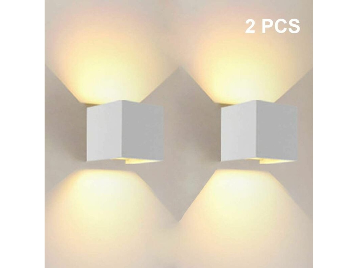 Aplique LED de pared para interiores con ángulo de enfoque ajustable, paquete de 2, blanco PRIME KANG (blanco cálido)